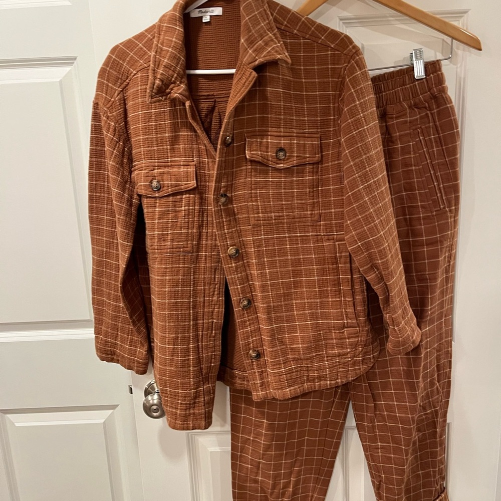 Madewell Rust Textured matching set